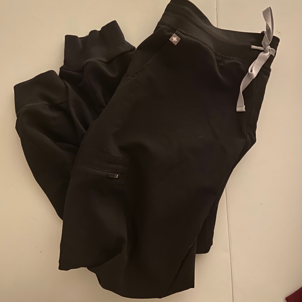 Figs Zamora Jogger Scrub Pants Black L Petite